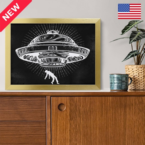 Picture Frame Canvas Painting 16"×12" - Horizontal (Golden) | Ships from USA