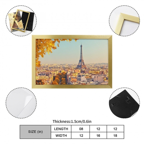 Picture Frame Canvas Painting 18"×12" - Horizontal (Golden)(Made in USA)
