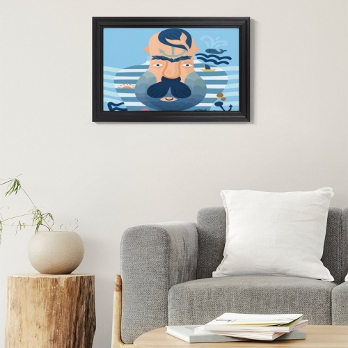 Custom Picture Frame Canvas Painting 18"×12" - Horizontal (Black)(Made in USA)