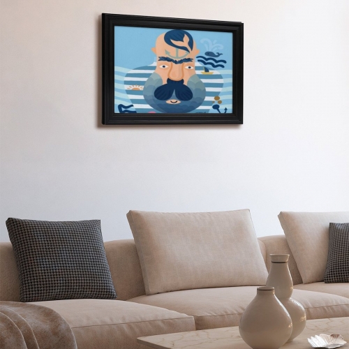 Custom Picture Frame Canvas Painting 18"×12" - Horizontal (Black)(Made in USA)
