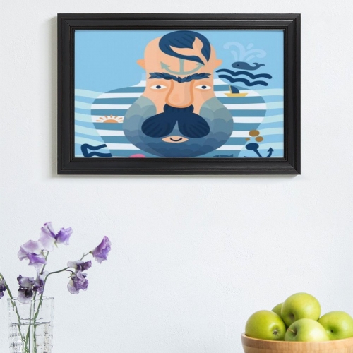 Custom Picture Frame Canvas Painting 18"×12" - Horizontal (Black)(Made in USA)