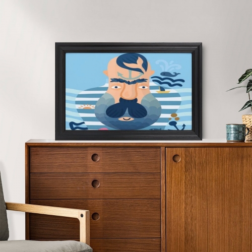 Custom Picture Frame Canvas Painting 18"×12" - Horizontal (Black)(Made in USA)
