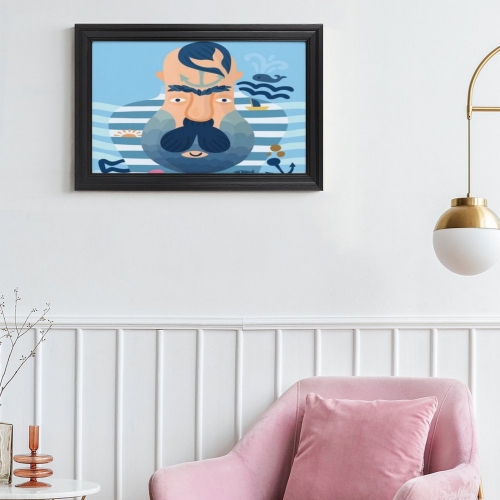 Custom Picture Frame Canvas Painting 18"×12" - Horizontal (Black)(Made in USA)