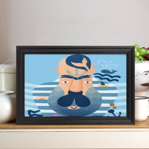 Custom Picture Frame Canvas Painting 18"×12" - Horizontal (Black)(Made in USA)