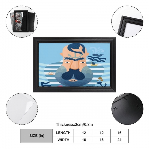 Custom Picture Frame Canvas Painting 18"×12" - Horizontal (Black)(Made in USA)