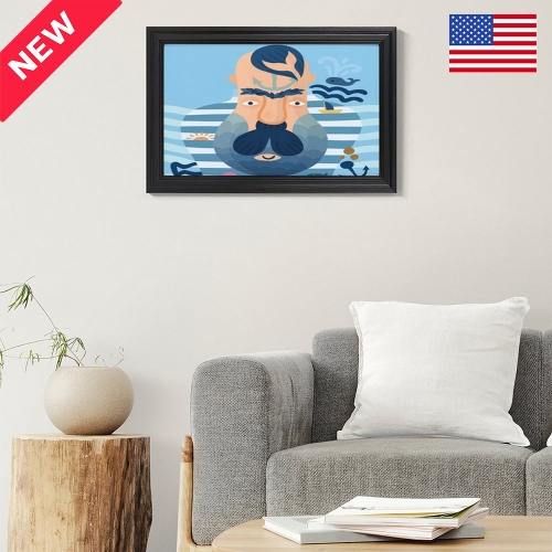 Custom Picture Frame Canvas Painting 18"×12" - Horizontal (Black) | Ships from USA