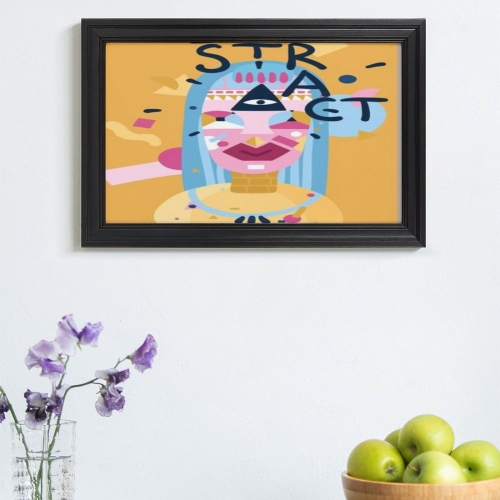 Custom Picture Frame Canvas Painting 24"×16" - Horizontal (Black)(Made in USA)