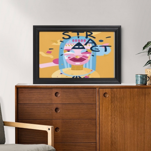 Custom Picture Frame Canvas Painting 24"×16" - Horizontal (Black)(Made in USA)