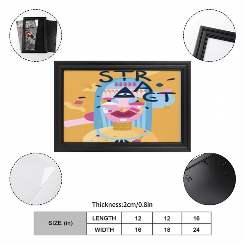 Custom Picture Frame Canvas Painting 24"×16" - Horizontal (Black)(Made in USA)