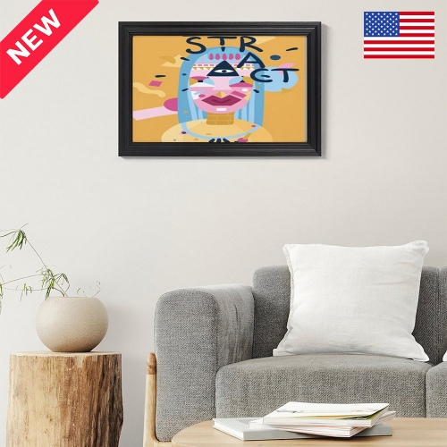 Custom Picture Frame Canvas Painting 24"×16" - Horizontal (Black) | Ships from USA