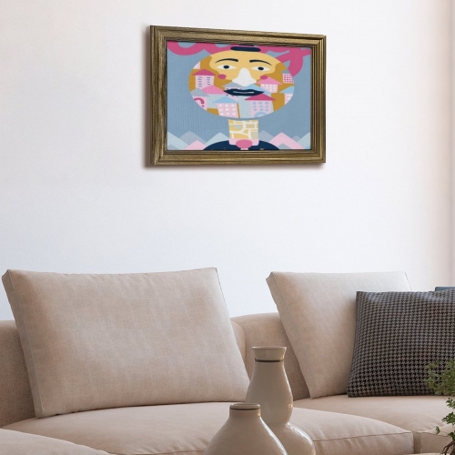 Custom Picture Frame Canvas Painting 16"×12" - Horizontal (Golden)(Made in USA)