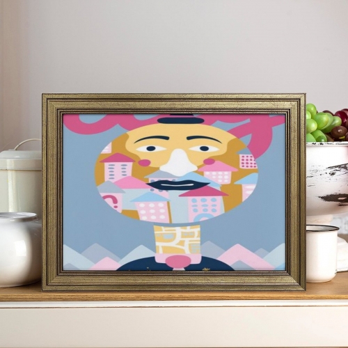 Custom Picture Frame Canvas Painting 16"×12" - Horizontal (Golden)(Made in USA)