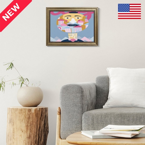 Custom Picture Frame Canvas Painting 16"×12" - Horizontal (Golden) | Ships from USA