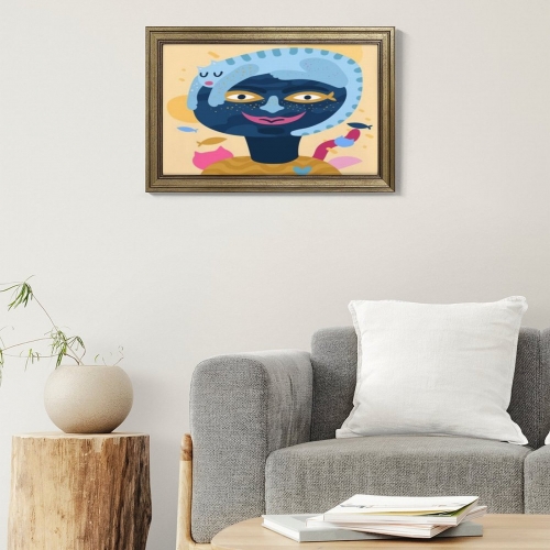 Custom Picture Frame Canvas Painting 18"×12" - Horizontal (Golden)(Made in USA)