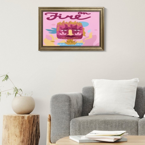 Custom Picture Frame Canvas Painting 24"×16" - Horizontal (Golden)(Made in USA)