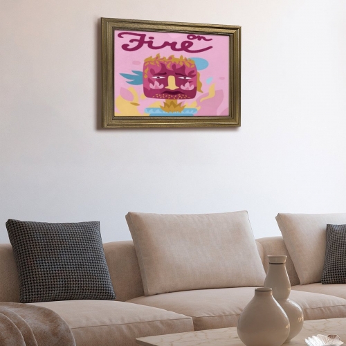 Custom Picture Frame Canvas Painting 24"×16" - Horizontal (Golden)(Made in USA)