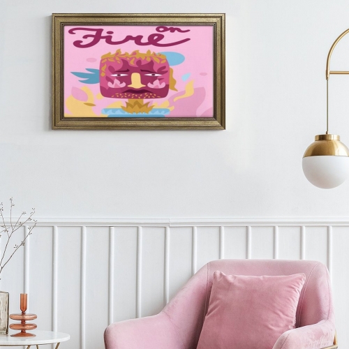 Custom Picture Frame Canvas Painting 24"×16" - Horizontal (Golden)(Made in USA)