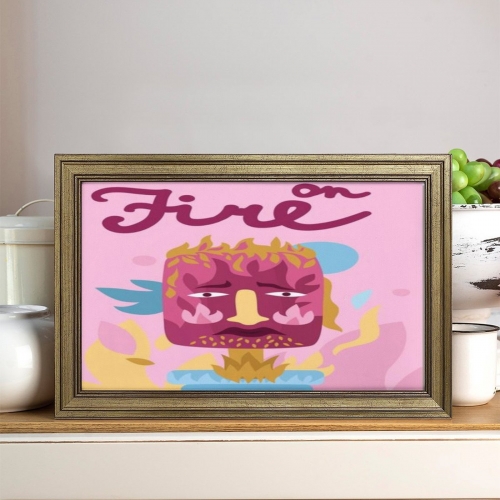 Custom Picture Frame Canvas Painting 24"×16" - Horizontal (Golden)(Made in USA)