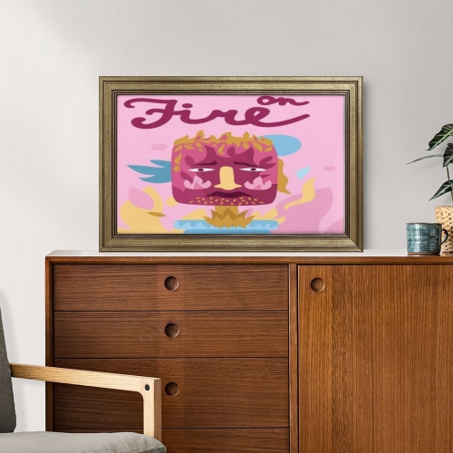 Custom Picture Frame Canvas Painting 24"×16" - Horizontal (Golden)(Made in USA)