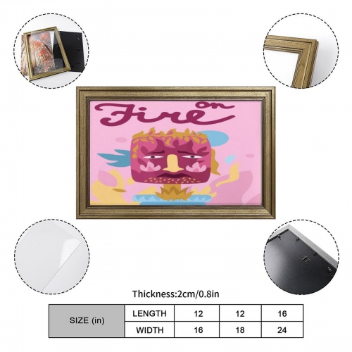 Custom Picture Frame Canvas Painting 24"×16" - Horizontal (Golden)(Made in USA)