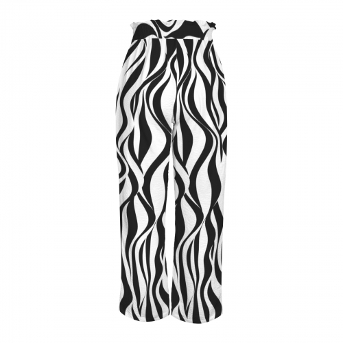 All Over Print Wide Leg Pants with Belt
