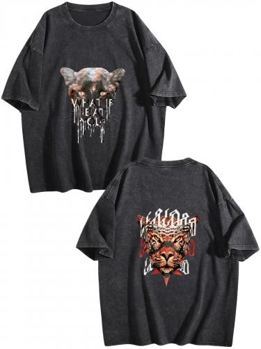 Vintage Wash Tee – Front & Back Print | Ships from USA