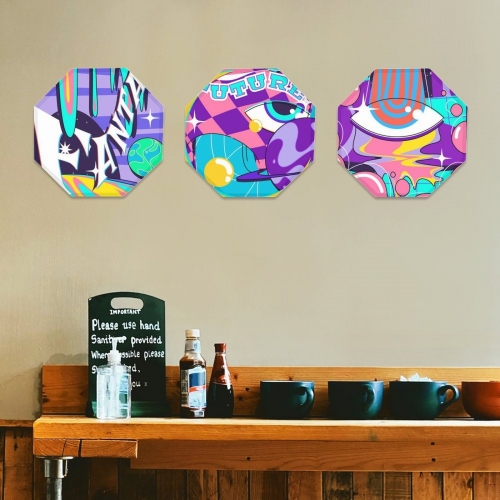 Octagon Metal Wall Sign(3 PCS)  | Ships from USA