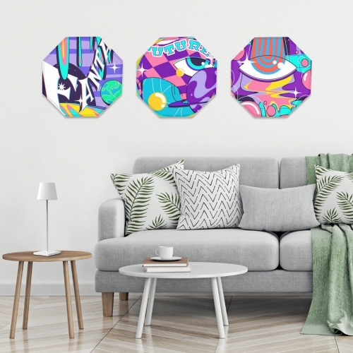 Octagon Metal Wall Sign(3 PCS)  | Ships from USA