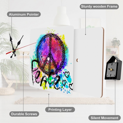 Square Wall Clock without Numbers (Made in USA)