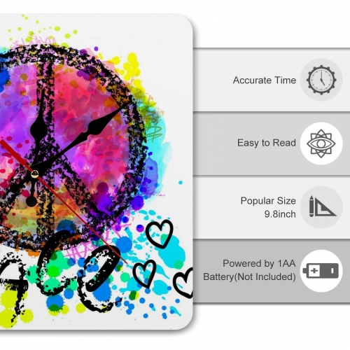Square Wall Clock without Numbers (Made in USA)