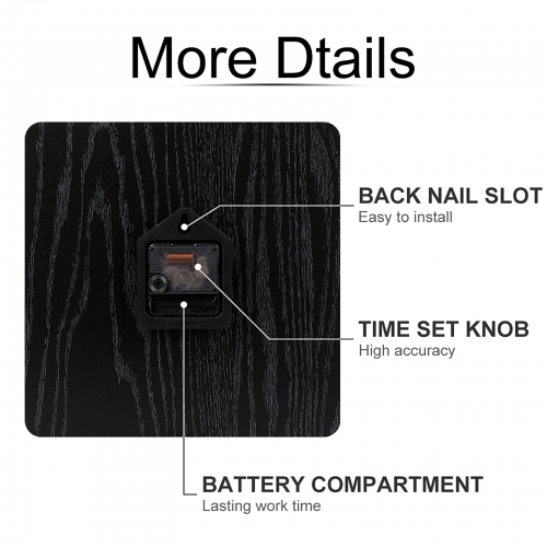 Square Wall Clock without Numbers (Made in USA)