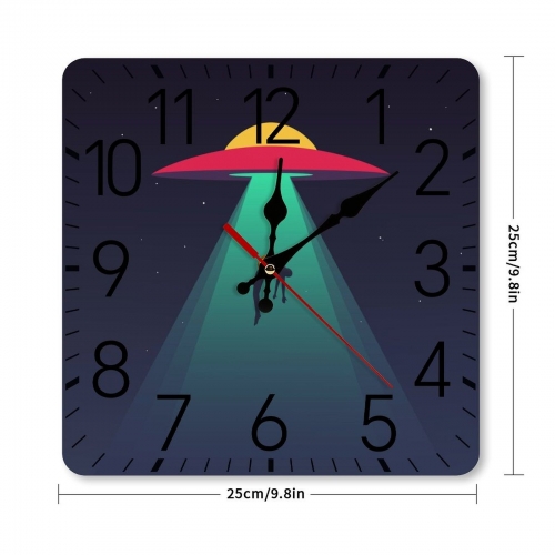 Square Wall Clock with Numbers (Made in USA)