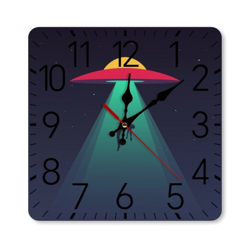 Square Wall Clock with Numbers (Made in USA)