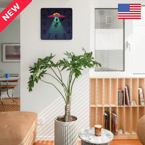 Square Wall Clock with Numbers | Ships from USA