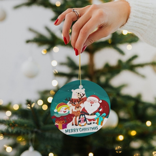 Circle Ceramic Ornament (Made in USA)