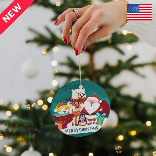 Circle Ceramic Ornament | Ships from USA