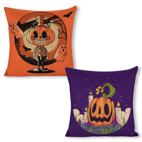 Custom Linen Pillow Case 18x18 Inch (Two-Side Printing) (Set of 2)