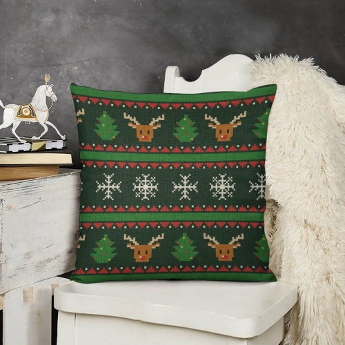 Custom Linen Pillow Case 18x18 Inch (One Side Printing) (Set of 2)