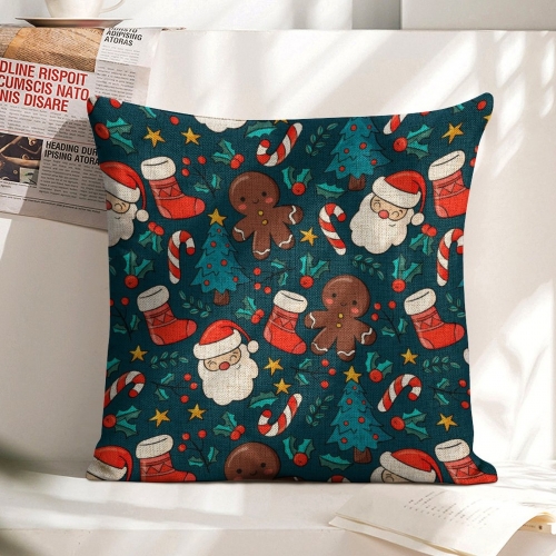 Custom Linen Pillow Case 18x18 Inch (One Side Printing) (Set of 4)