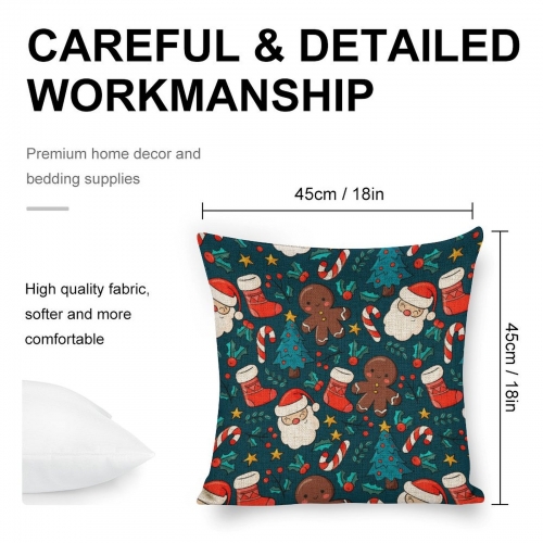 Custom Linen Pillow Case 18x18 Inch (One Side Printing) (Set of 4)