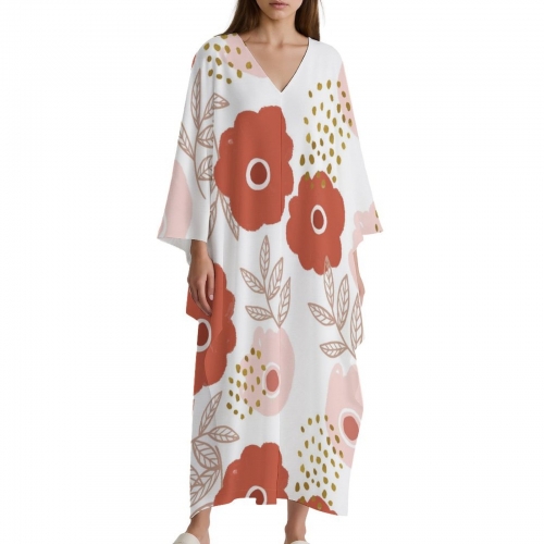 V-Neck Kaftan Dress