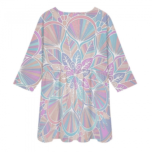 V-Neck Three-Quarter Sleeve Dress