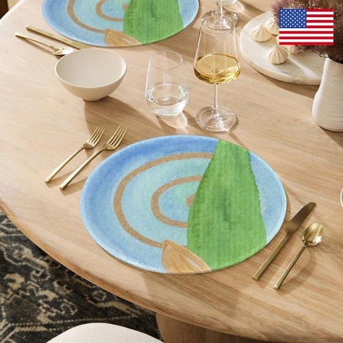 Custom Round Placemat (4 PCS) | Ships from USA