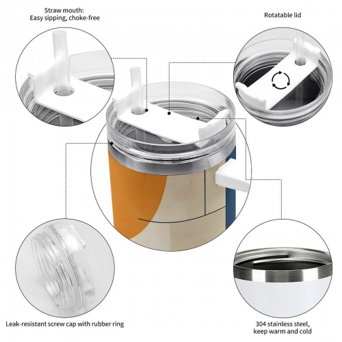 40 oz Stainless Steel Tumbler with Handle (Made in USA)