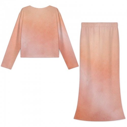 Women's Long Sleeve Top & Skirt Set