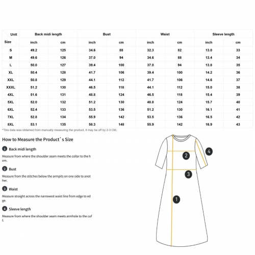Women's Casual Mid-Sleeve Ruffle Dress