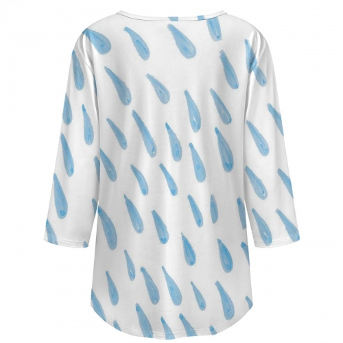 Women's 3/4 Sleeve Pleated Tunic Top