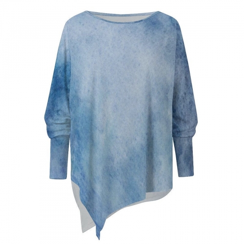 Women's Asymmetric Hem Long Sleeve Top