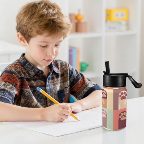 Custom Kids Water Bottle with Straw Lid (12 oz)