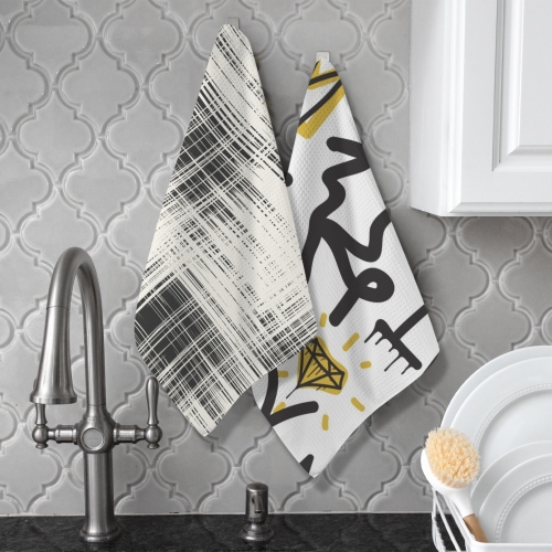 Kitchen Towel 40X60cm(One Side with Different Printing)(Pack of 2)(Made in USA)